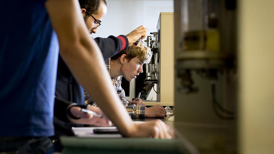Civil Engineering students working in a lab